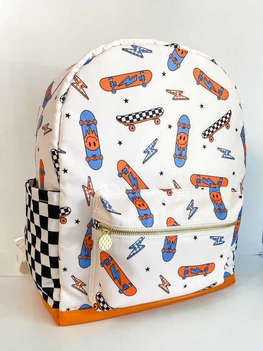 Retro Skateboard Backpack for Boys