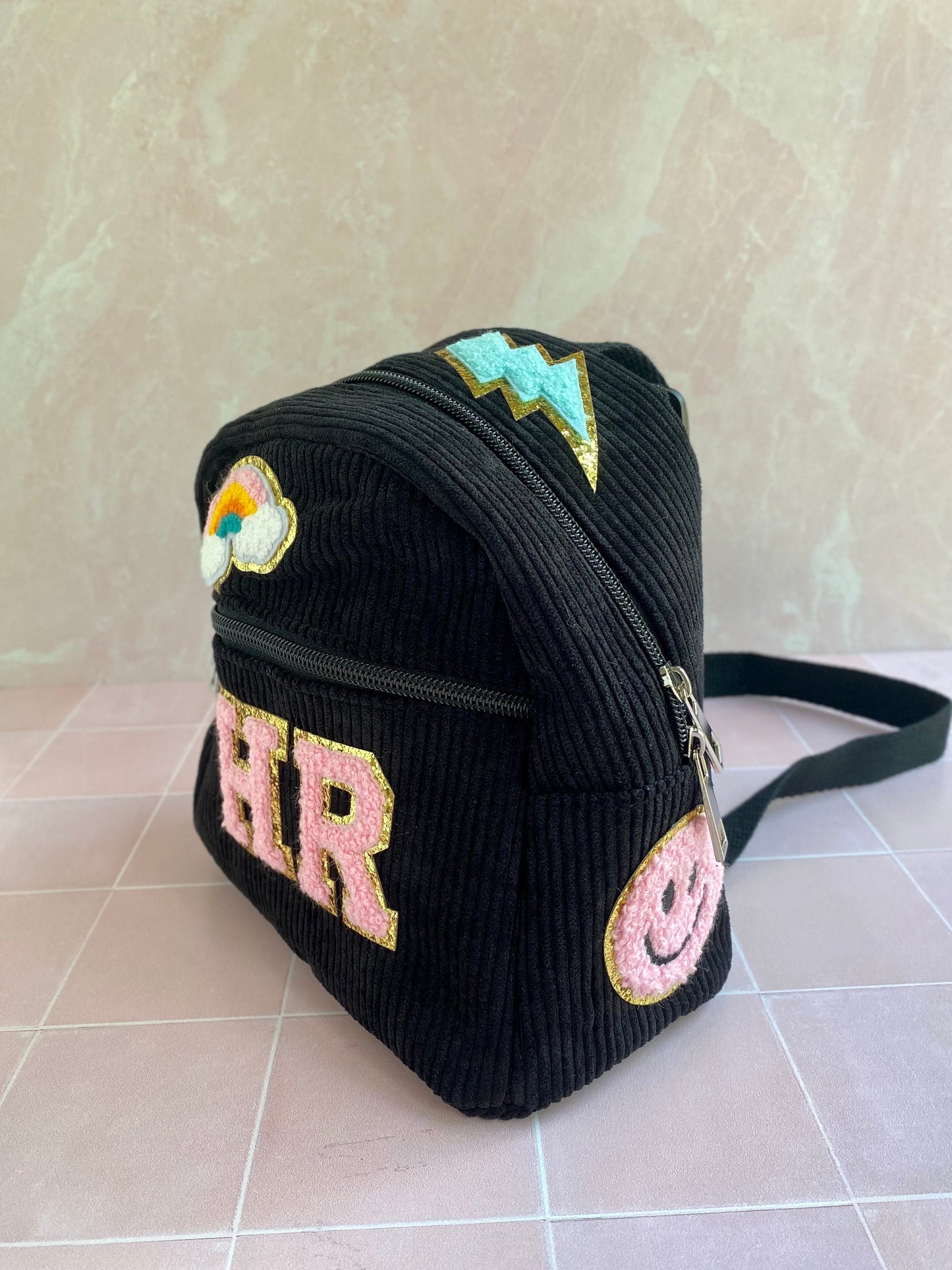 Mia Glitter Patch Custom Backpack Mini