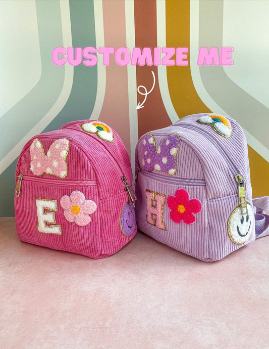 Mia Glitter Patch Custom Backpack Mini