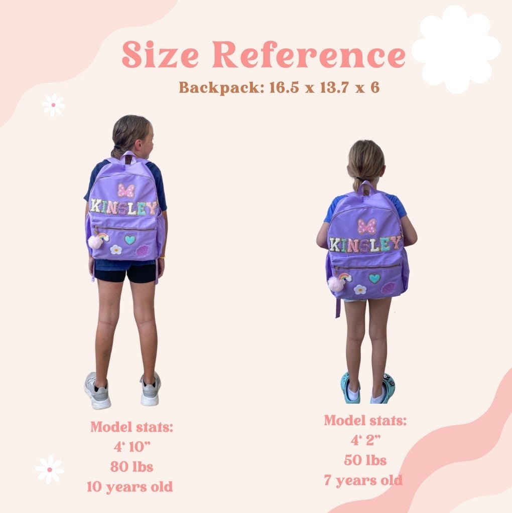 Custom Backpack with Patches for Girls Large