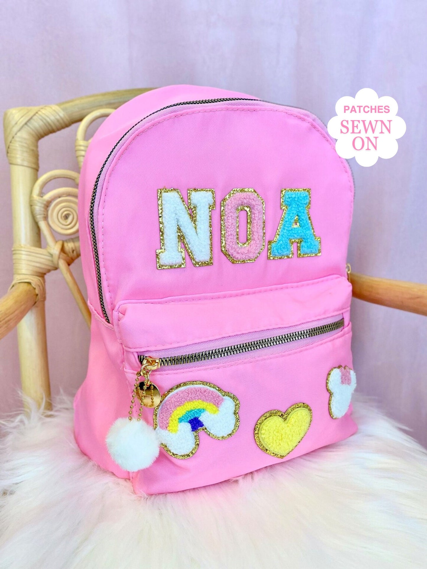 Toddler Custom Backpack with Patches for Girls