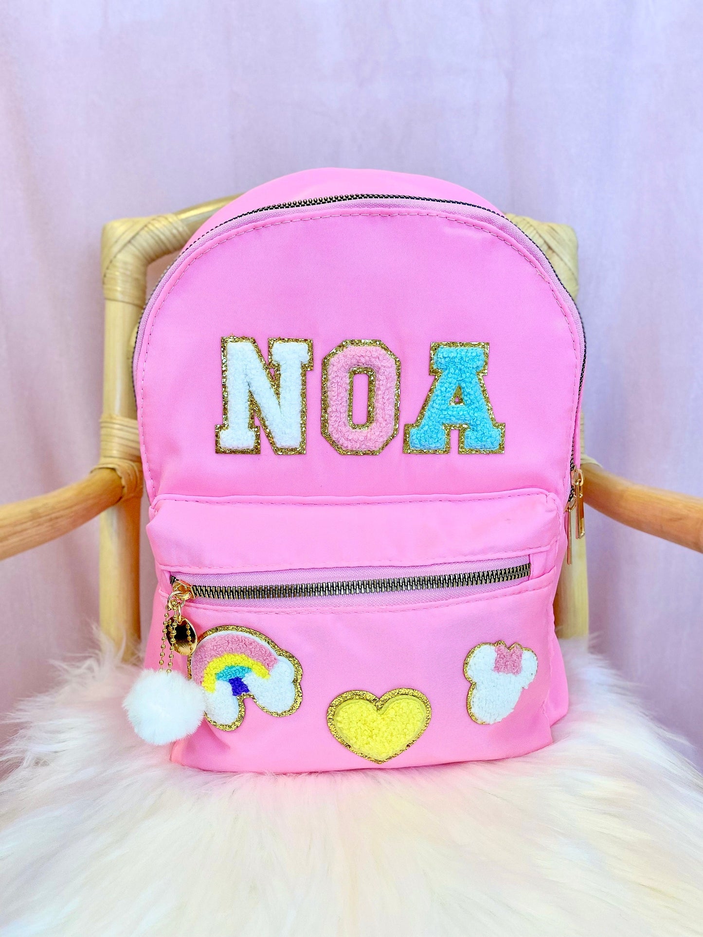 Bella Glitter Patch Custom Backpack Mini