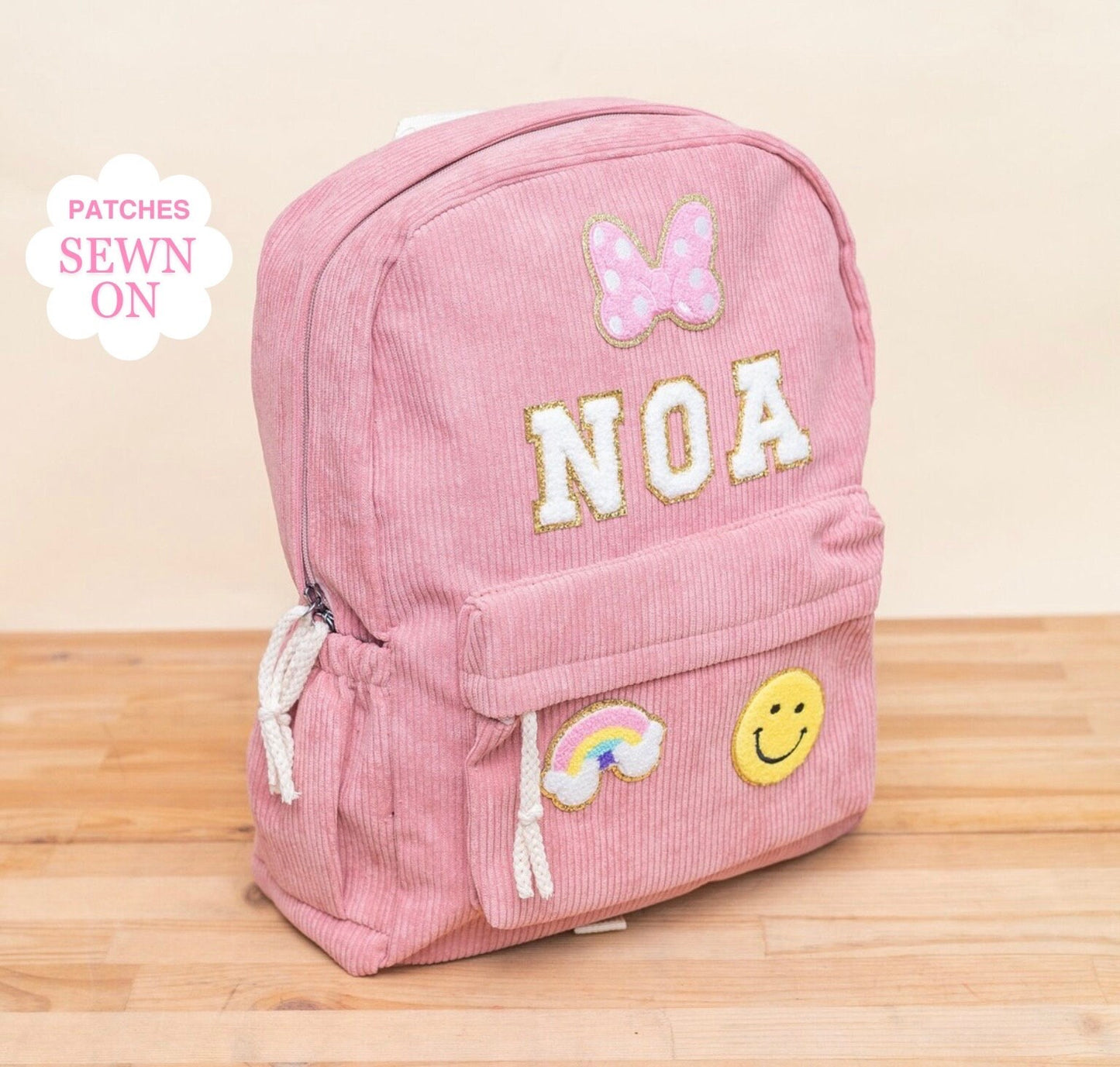 Custom Corduroy Backpack with Patches for Girls