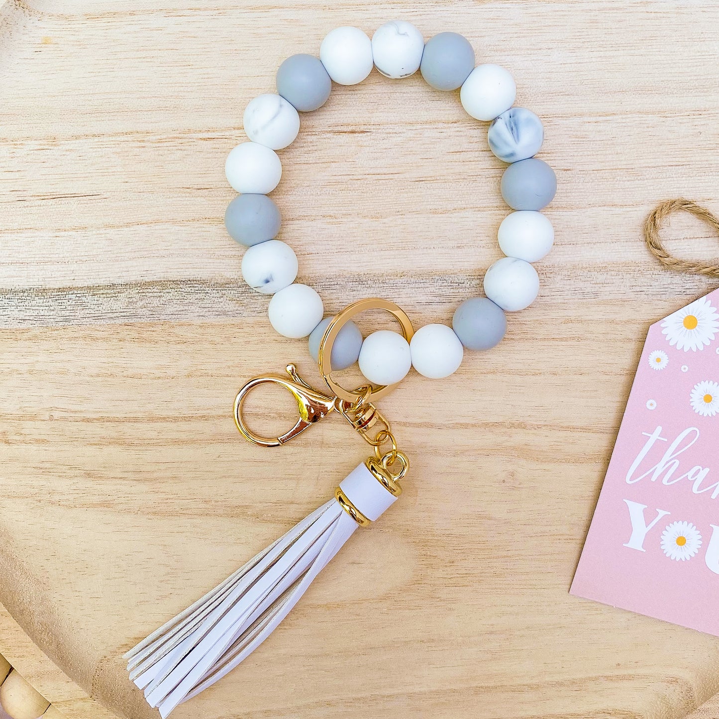 Light Gray Wristlet Keychain